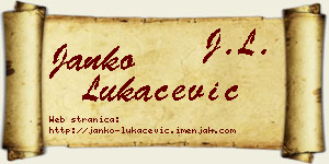 Janko Lukačević vizit kartica